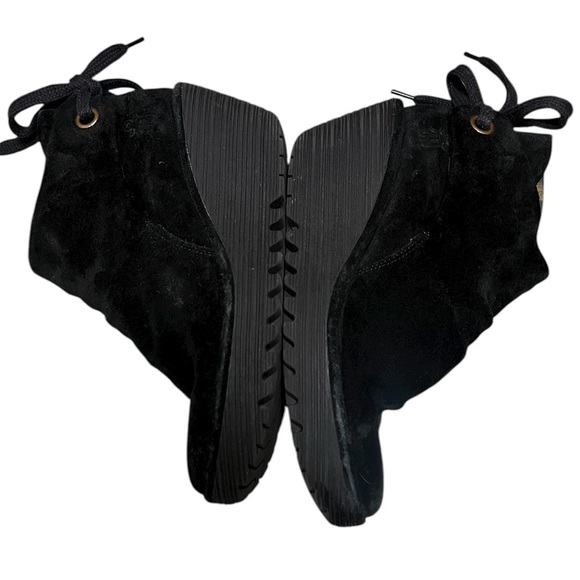 Fly London Yama black suede wedge ankle boots with tie back - Picture 7 of 10